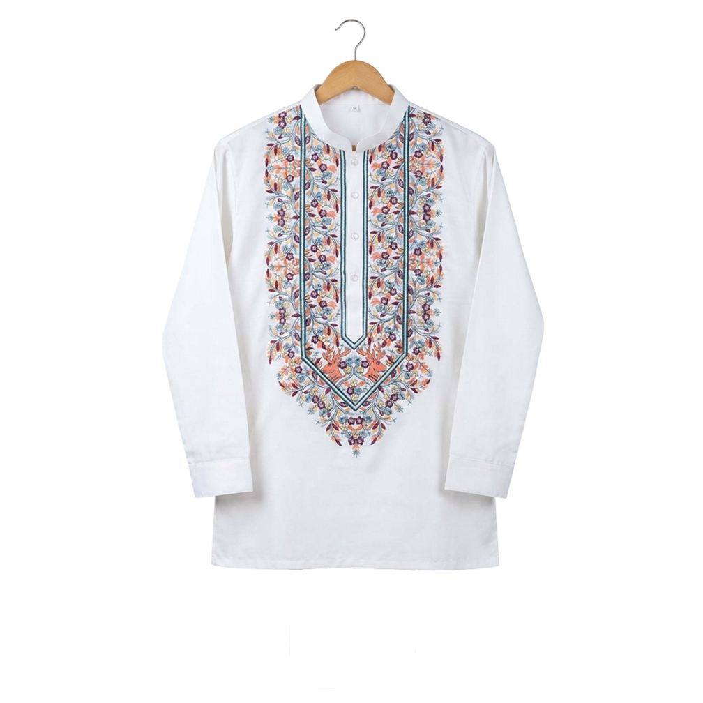 Stylish White Panjabi